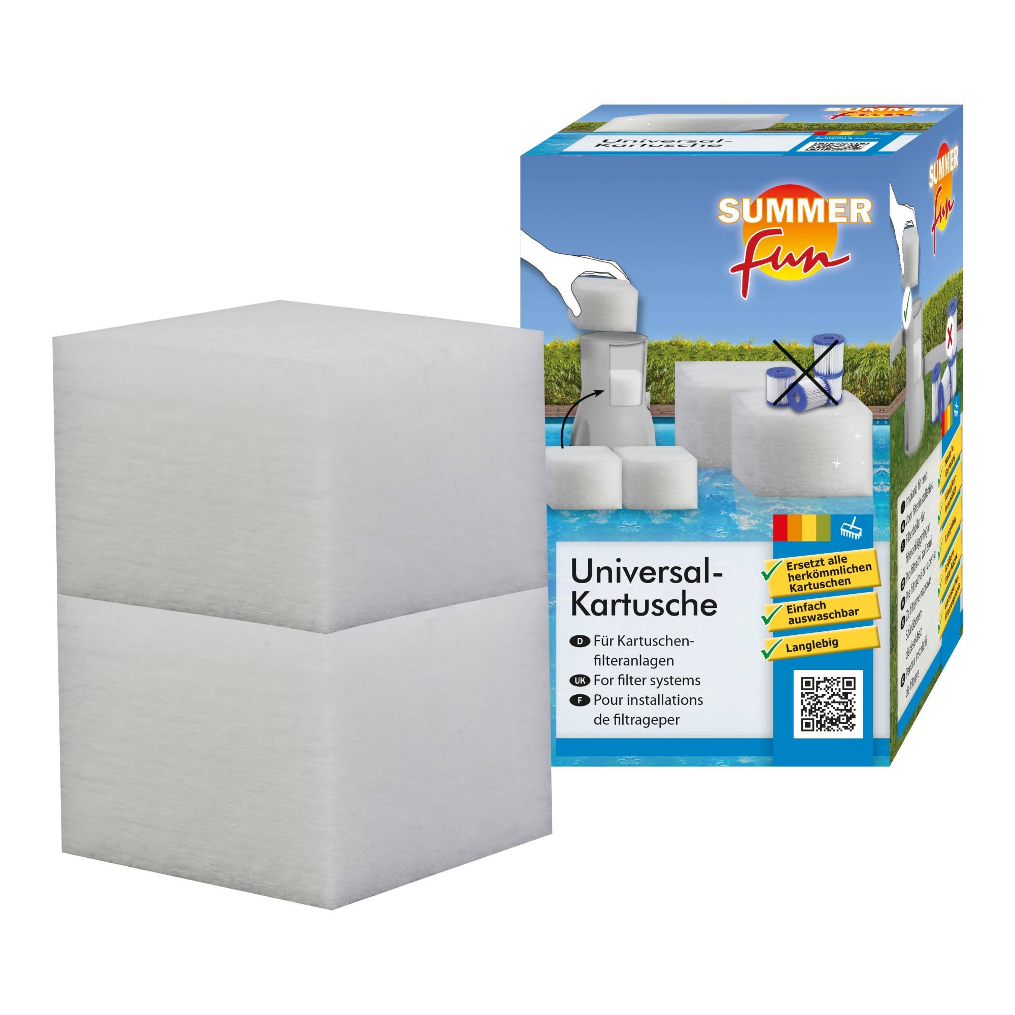 Summer Fun - Universal-Kartusche Cube (Doppel-Pack) für Kartuschenfilter